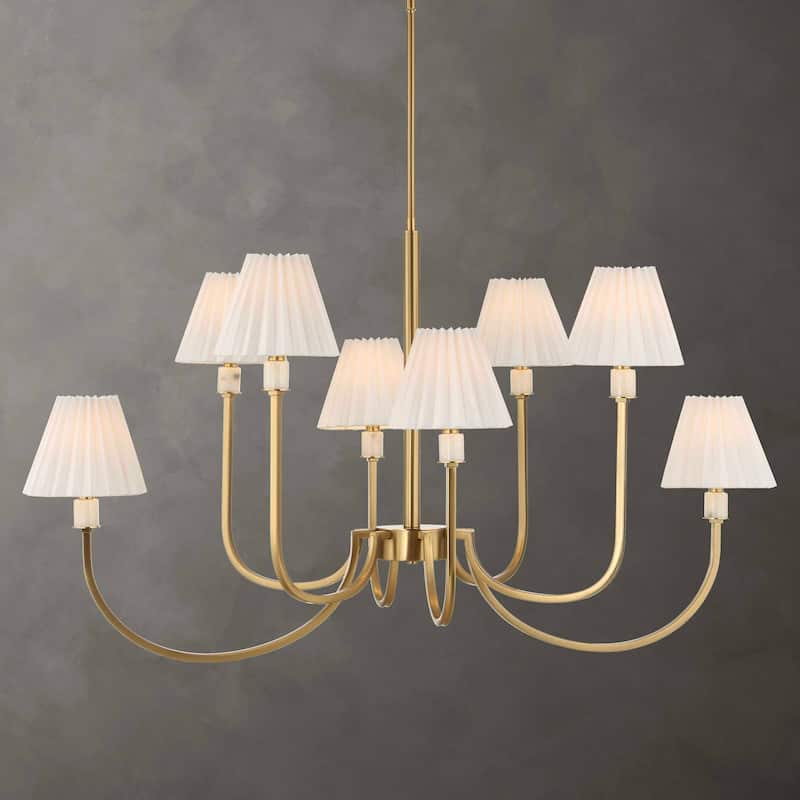 Uttermost Poppins 8 Light Brass Chandelier - 45"W x 24"D x 25"H