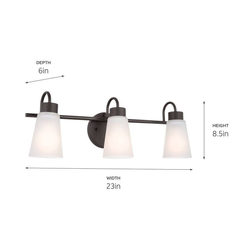 Kichler Lighting Erma 23 in. 3-Light Traditional Bathroom Vanity Light