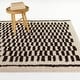 preview thumbnail 1 of 3, Isabeau Global Checkered Area Rug 5'3" x 7' - Cream