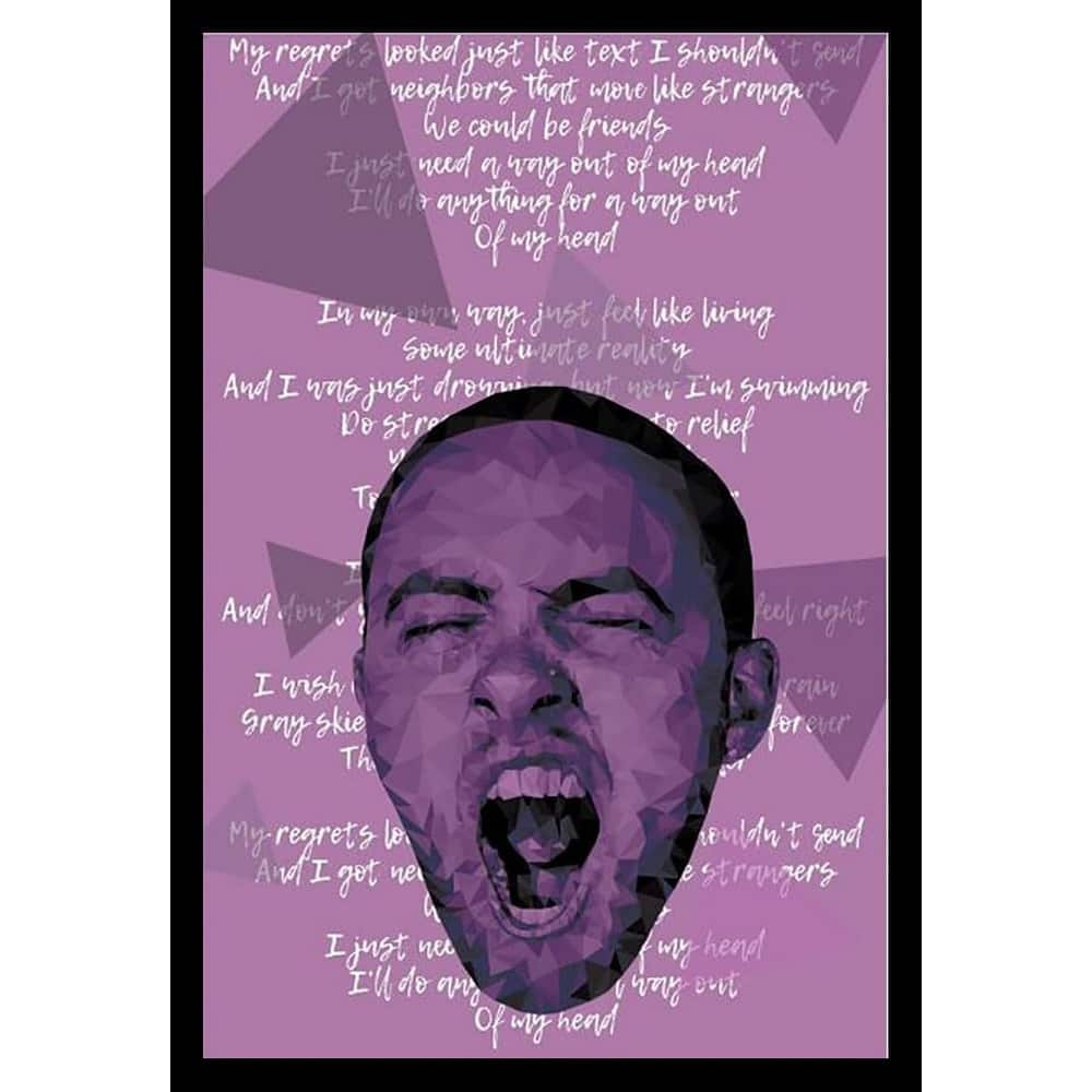 Mac Miller Purple Lyrics Framed Poster - 24 x 36 Inch