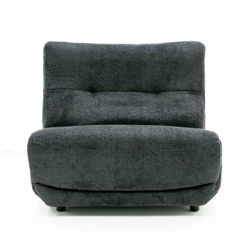 Ani 43 Inch Large Power Electric Recliner Chair, Modern Dark Gray, Black