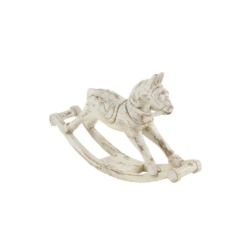 Mango Wood Horse Decorative Sculpture - White - Roche River Decor