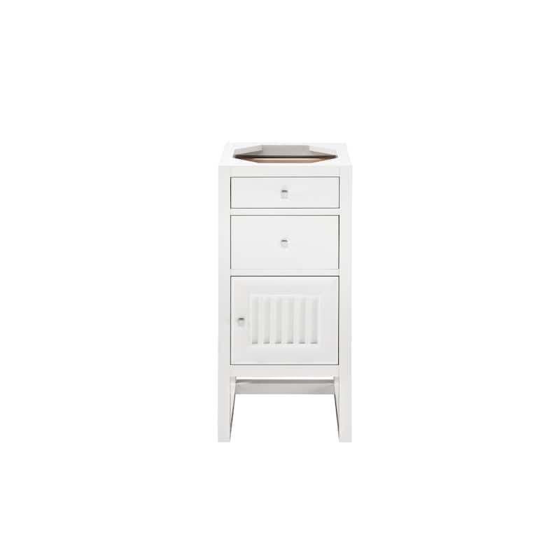 James Martin Vanities Athens 15" Cabinet w/ Drawers and Door, Glossy White - White