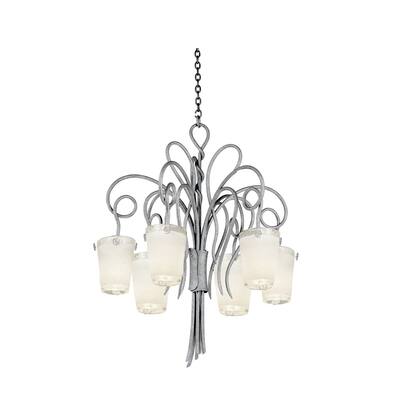 Kalco 4289CI/FROST Six Light Chandelier Tribecca Country Iron - Exact Size