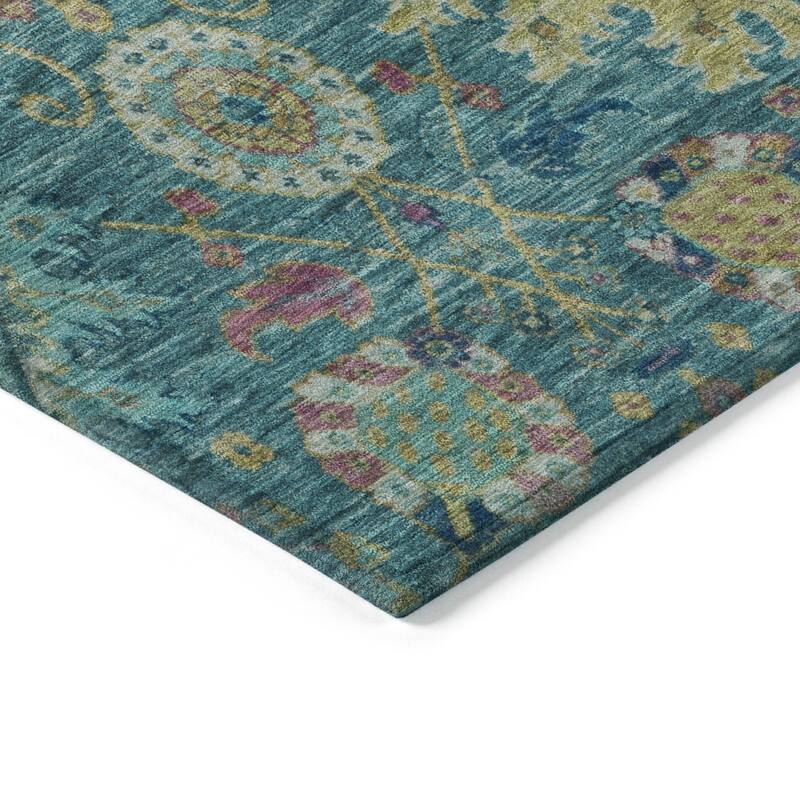 Machine Washable Indoor/Outdoor Boho Traditional Chantille Rug