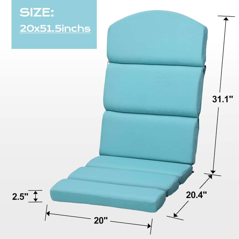 Aoodor Patio Chair Cushion Set of 2 - High-Back Adirondack Patio Cushions with Ties - N/A