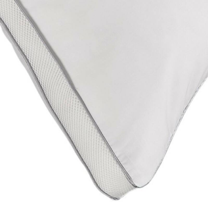 Cotton Mesh Gusseted Shell Medium Density Memory Fiber Pillow, for All