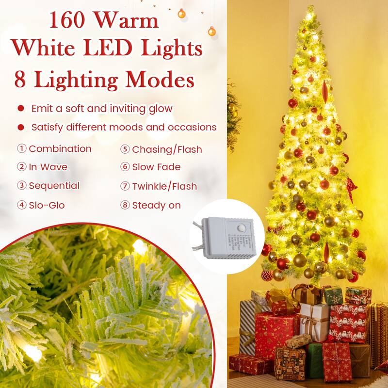 Gymax Whimsical Christmas Tree Pre-Lit Artificial Holiday Tree w/