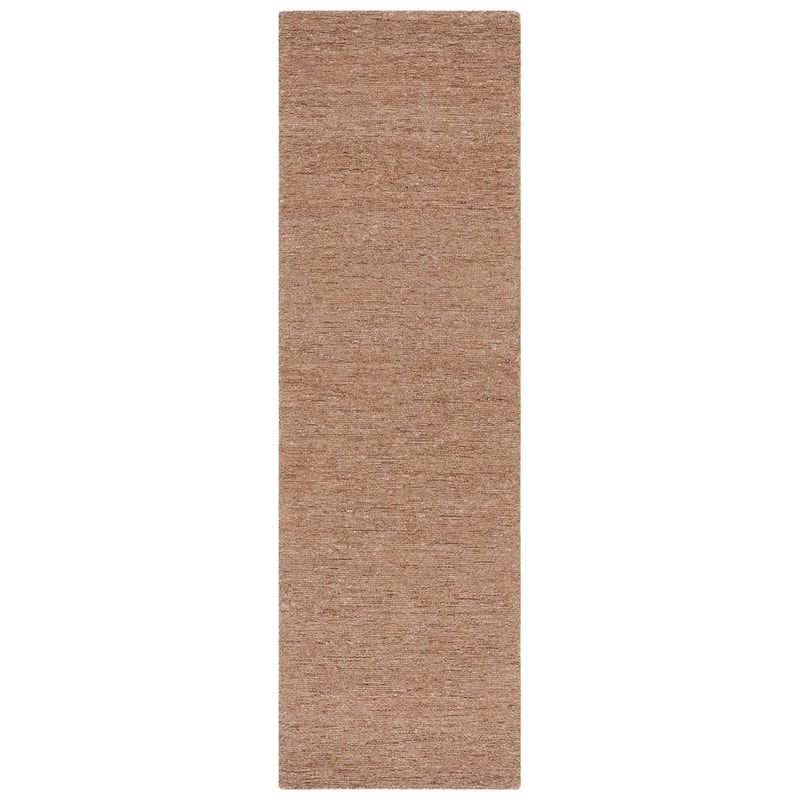 SAFAVIEH Handmade Himalaya Byzantium Solid Wool Rug - 2'3" x 8' Runner - Light Brown