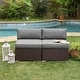 preview thumbnail 1 of 8, COSIEST Sectional Add-on Armless Cushioned Patio Chairs (Set of 2)