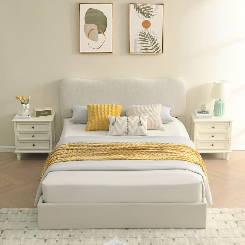 Lift Up Storage Bed with Unique Headboard