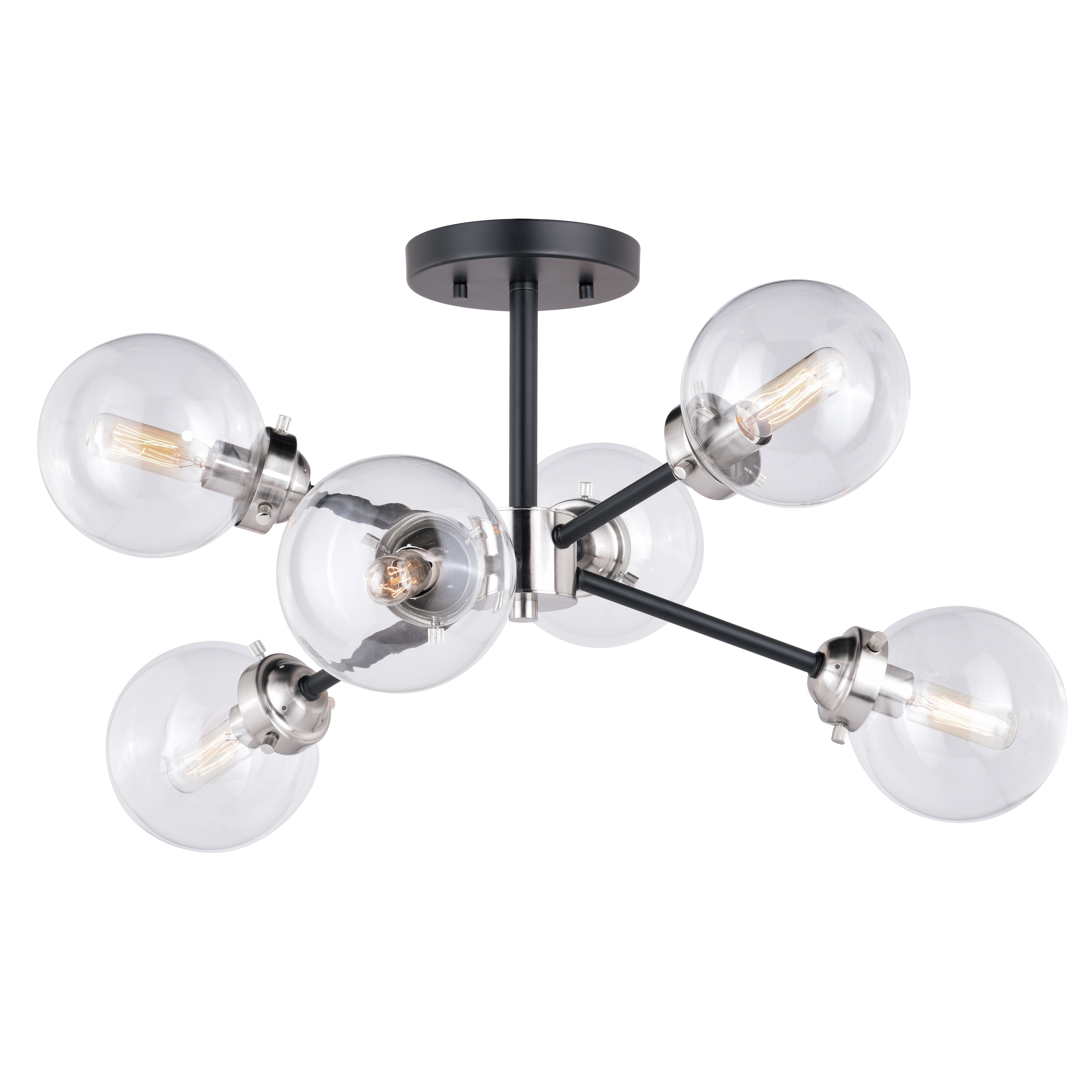 black sputnik flush mount