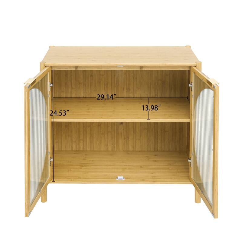 Bamboo Cabinet with Glass Door