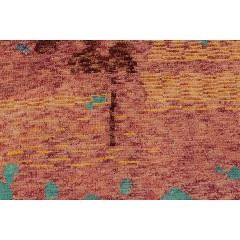 Shabby Chic Balochi Beck Purple/Blue Hand Knotted Wool Rug - 4'11'' x 8'1''