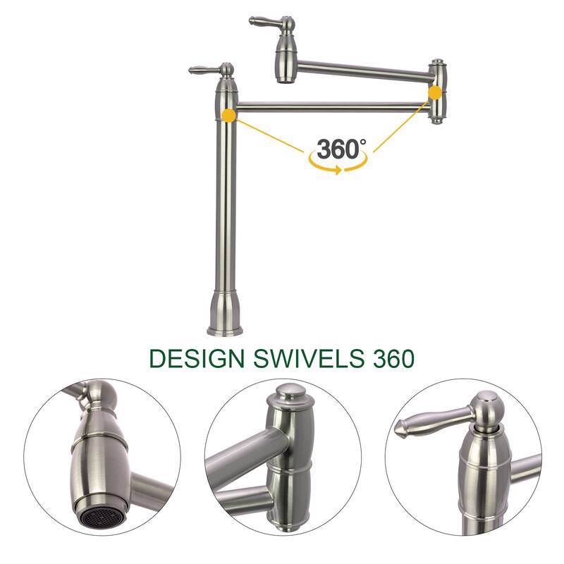 Copper Deck-Mounted Pot Filler Faucet