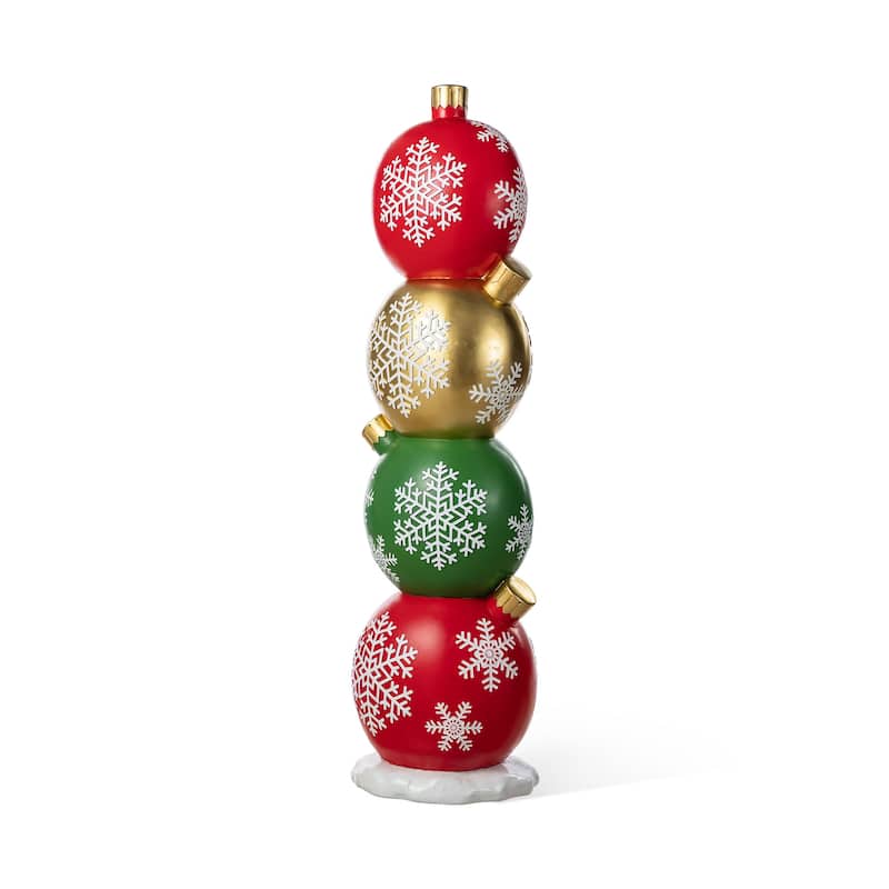 Glitzhome 36.25"H Christmas Resin Stacked Ornament Porch Decor