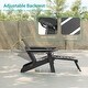 preview thumbnail 34 of 47, Bonosuki Folding Adirondack Chair with Retractable Ottoman and Cup Holder Lawn Outdoor Lounge Chair