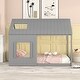 preview thumbnail 29 of 34, Full House Bed with Roof & Window - Pine Wood Support for Kids