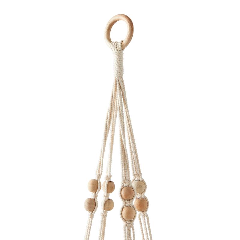 Intricately Handmade Fabric Hanging Macrame Wall Planter - Brown or White