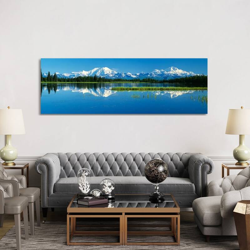 iCanvas "Reflection Of Mountains In Lake, Denali National Park, Alaska, USA" by Panoramic Images Canvas Print