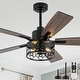 preview thumbnail 17 of 38, Cusp Barn 52/60/72 Inch Farmhouse Caged Ceiling Fan with Lights and Remote, Industiral 6 Speeds Chandelier Ceiling Fan
