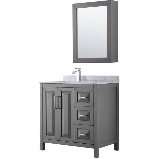 Wyndham Collection Daria 36" Free Standing Single Vanity Set with MDF