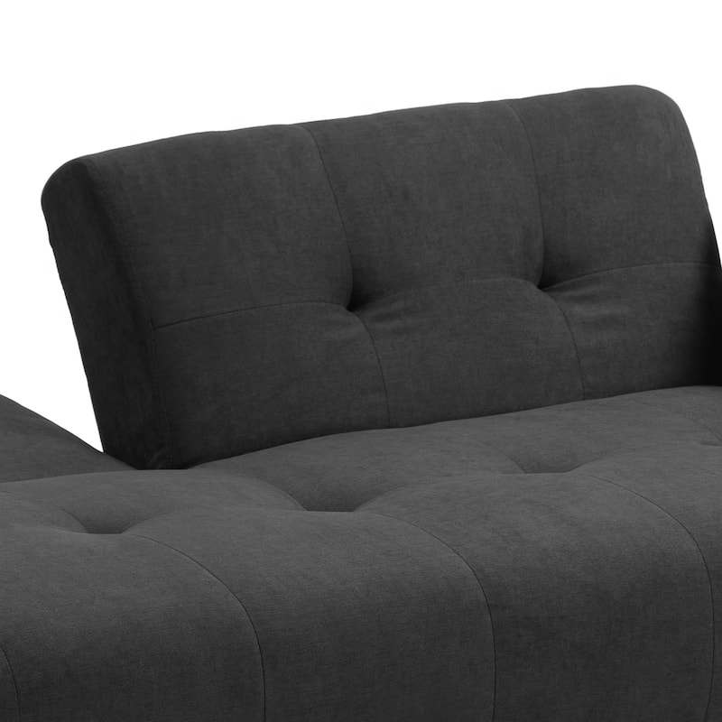 2Set Adjustable Backrest Convertible Futon Sleeper Couch