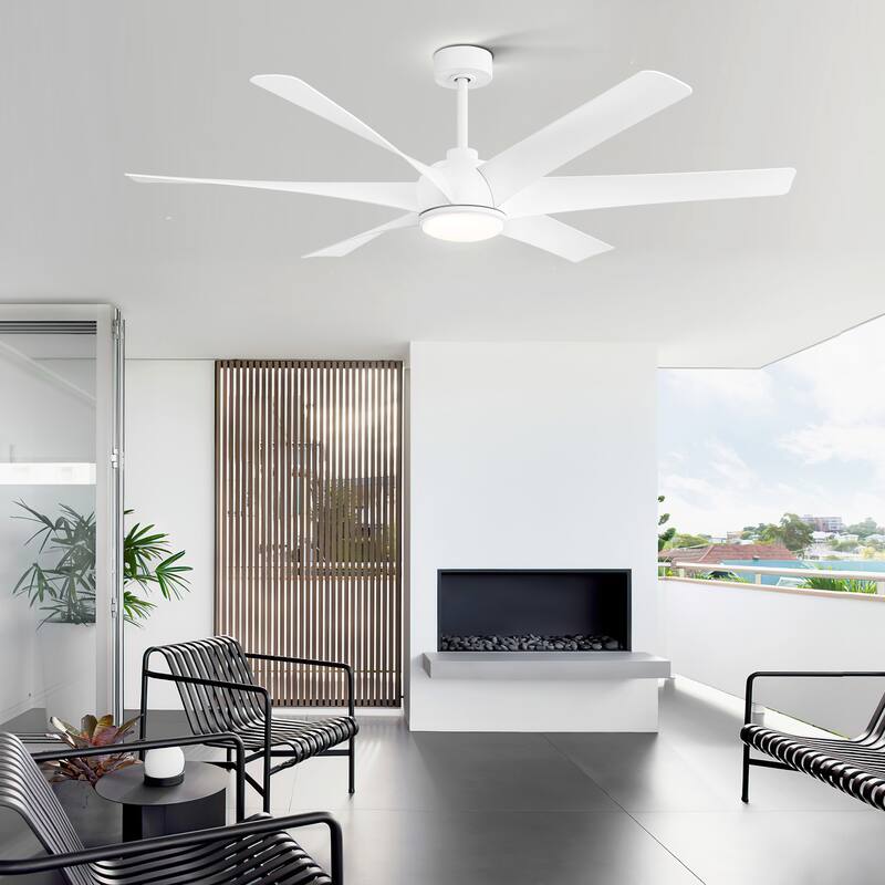 65 in. Integrated LED Indoor 6-Blade Ceiling Fan with Light and Remote Control Included