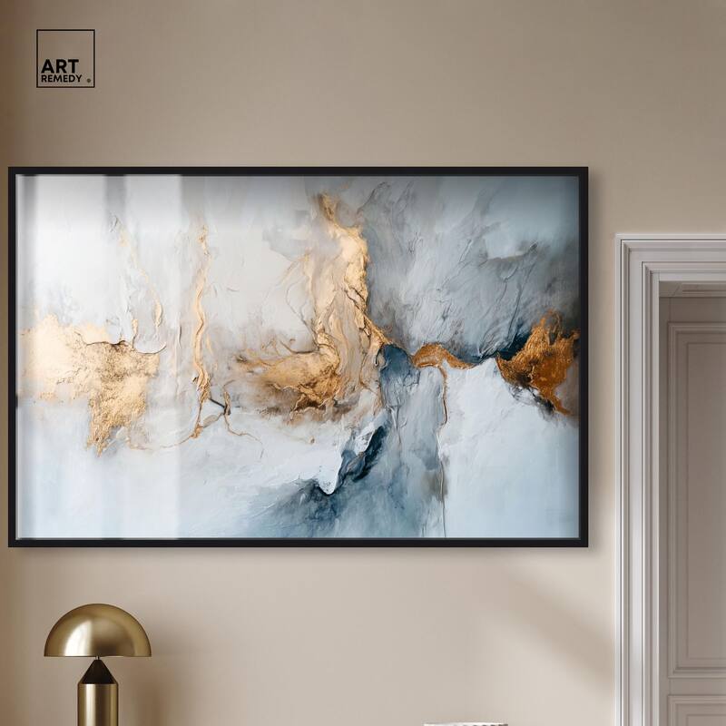 Canvas of Golden Shades Shadowbox by Art Remedy