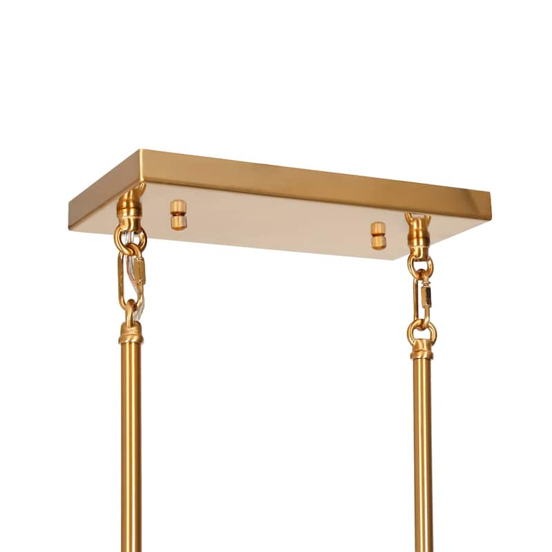 Nisa Modern Gold 3-Light Chandelier Linear Cone Metal Kitchen Island Lights - 34.5'' L x 9'' W x 12'' H