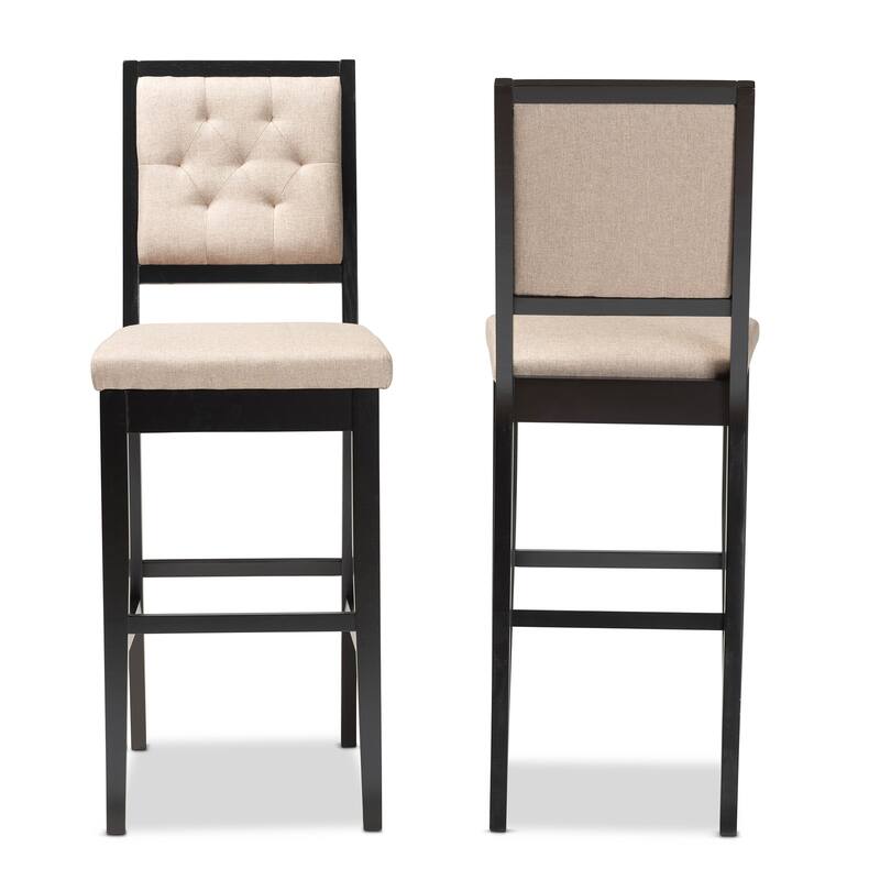 Gideon Modern and Contemporary 2-Piece Wood Bar Stool Set