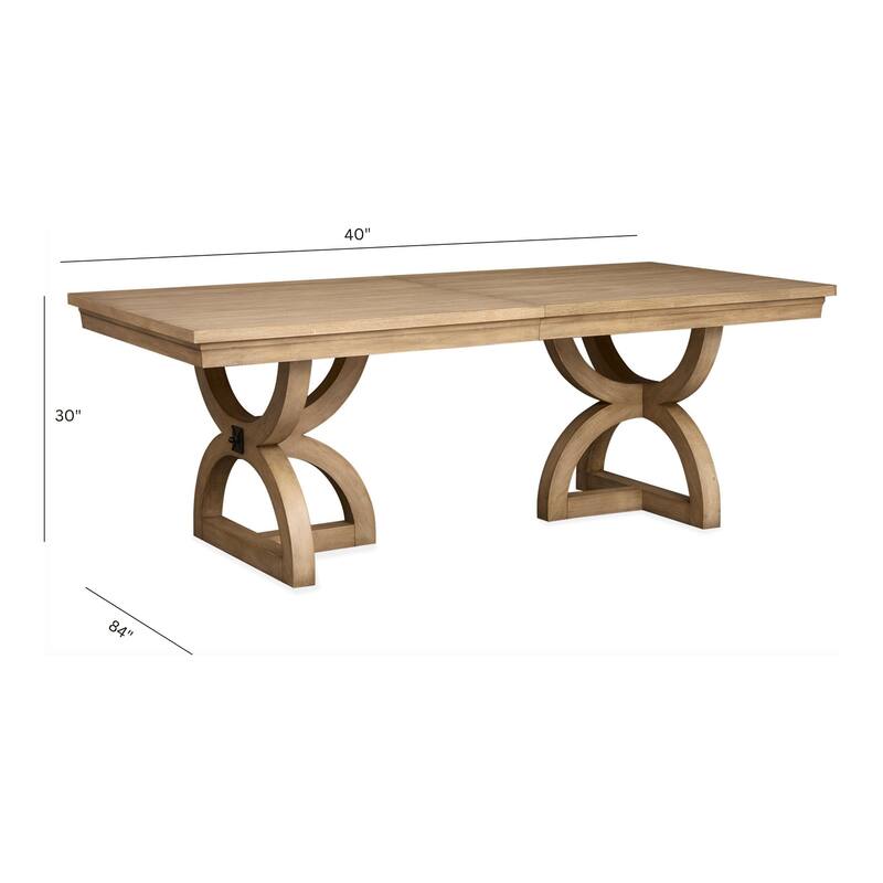 Magnussen Home Coventry Honey Maple Extendable Trestle Dining Table - 40''W x 84''D x 30''H