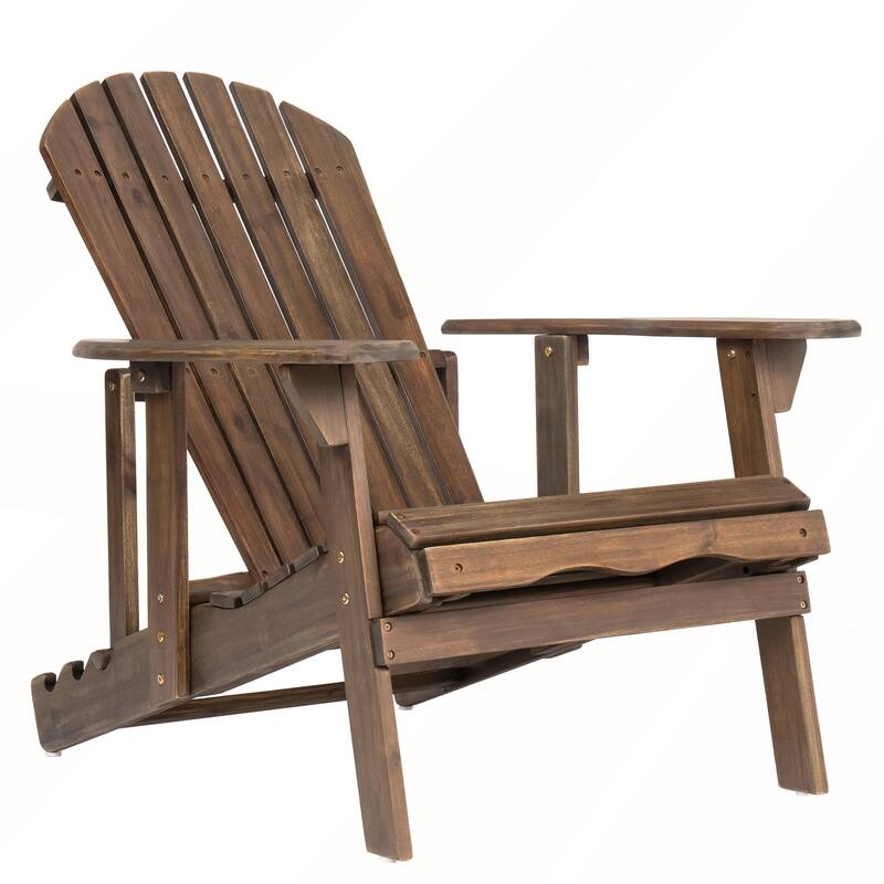 Rustic Acacia Wood Folding Adirondack Chair