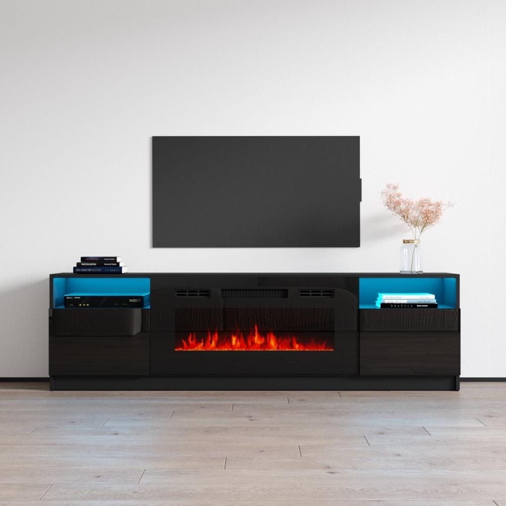 Meble Furniture York Electric Fireplace TV Stand for up to 85" TVs - 78.7"W x 22.3"H