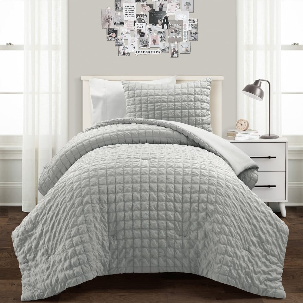 Lush Decor Crinkle Textured Dobby Comforter Set