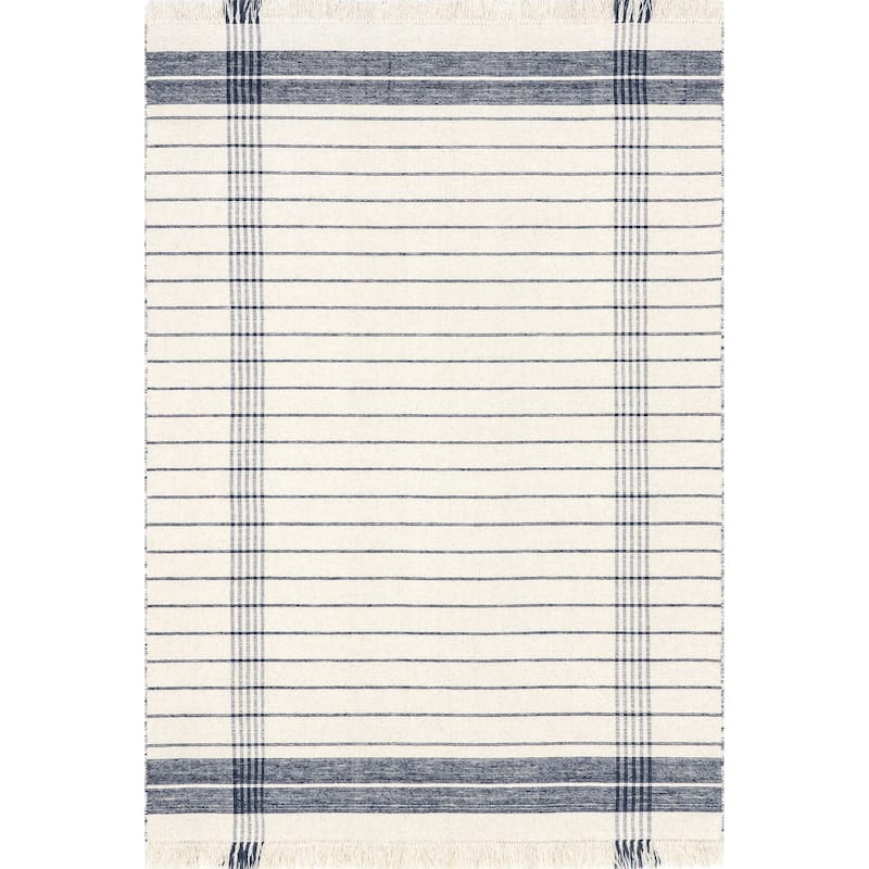 Nuloom Celena Striped Wool Fringe Area Rug