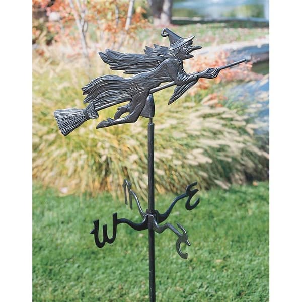 slide 2 of 3, Design Toscano Witch Weathervane Garden Stake