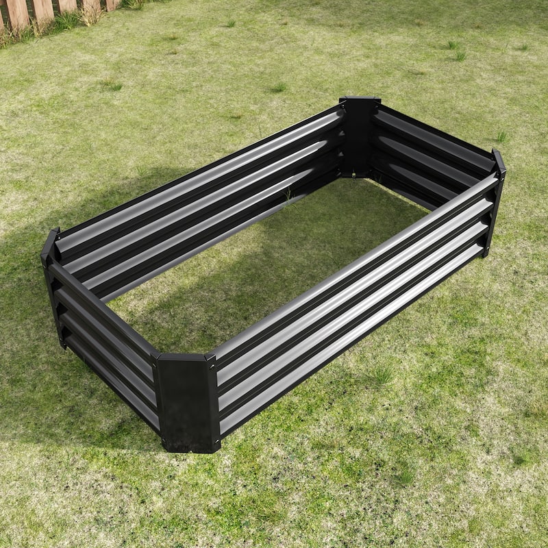 4x2x1ft Metal Raised Garden Bed, Rectangle Raised Planter