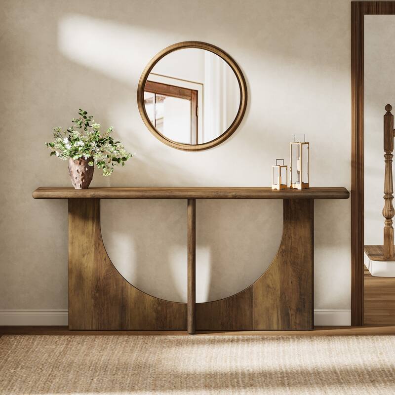 71-Inch Console Table with Sturdy Geometric Frame