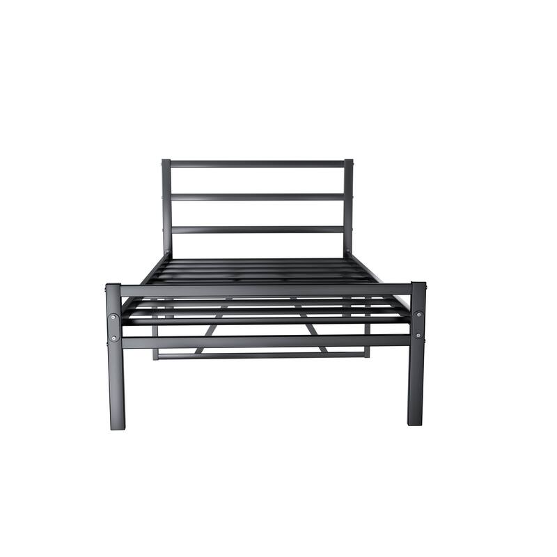 King Size Metal Platform Bed Frame with Headboard, Sturdy Construction,Heavy-Duty Metal Slats