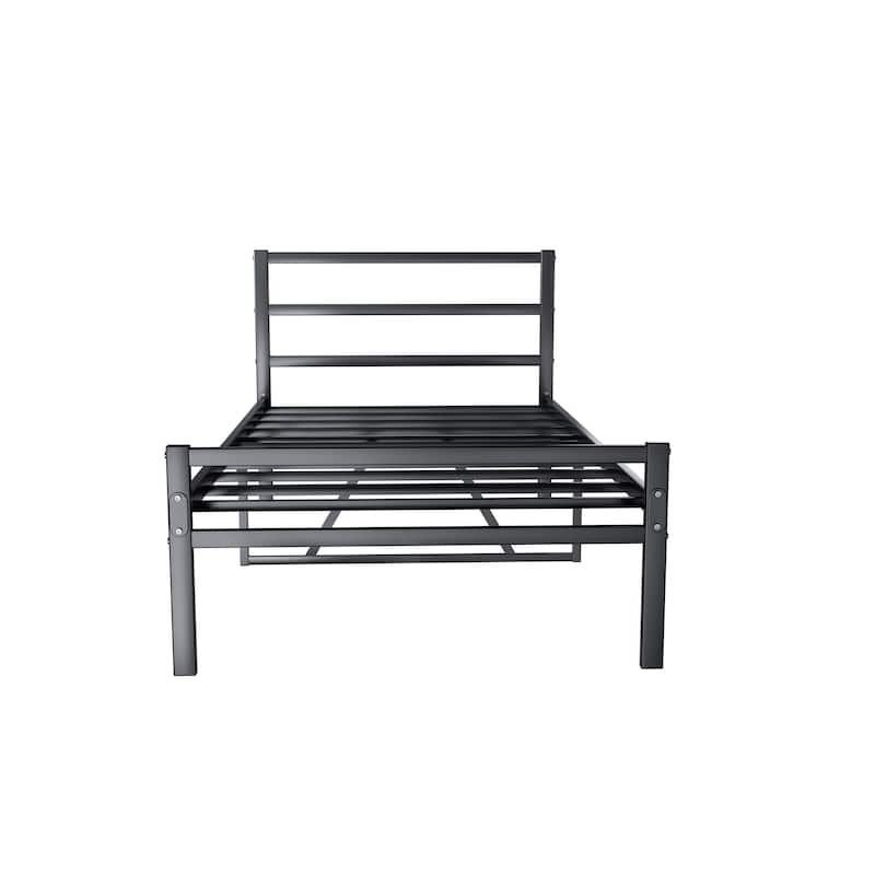 Metal Platform Bed frame with Headboard - Twin