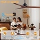 preview thumbnail 73 of 157, YUHAO SylvanAir Modern 52 in. Flush Mount Outdoor/Indoor Ceiling Fan with 3 Solid Wood Blades and DC Reversible Motor