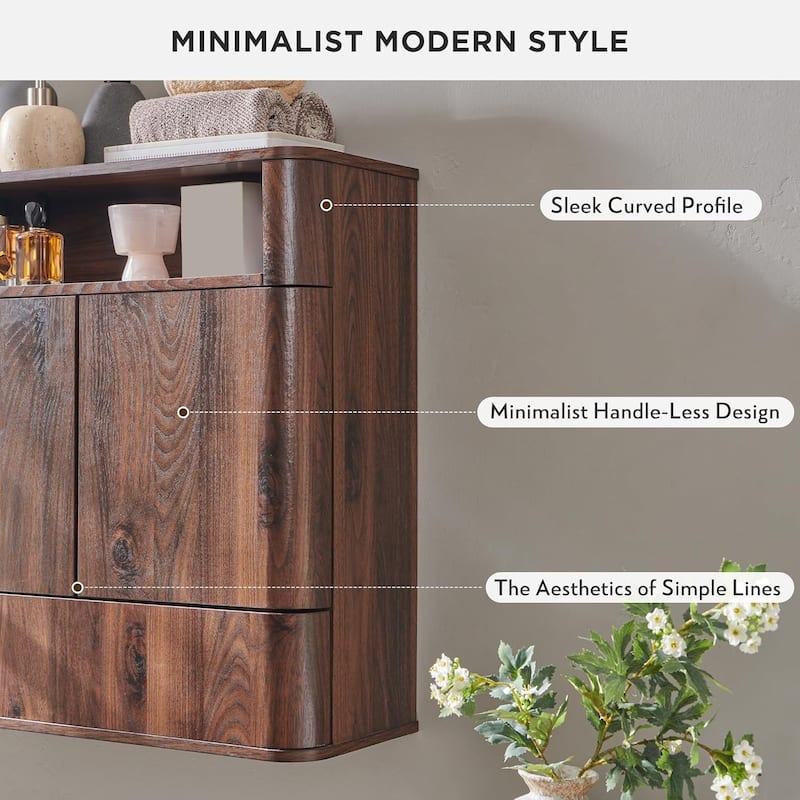 Modern Wall Cabinet, Storage Cabinet for Bathroom, Medicine Cabinet