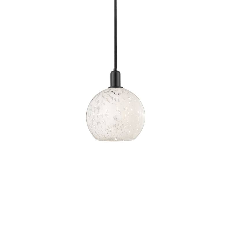 Innovations Lighting 716-1S-13-10 White Mouchette Pendant White - Matte Black / White Mouchette