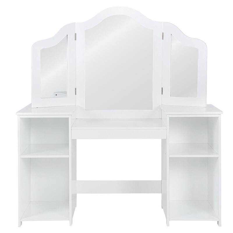 Costway Vanity Table Set Makeup Dressing Kids Girls Study Table Tri - See Details