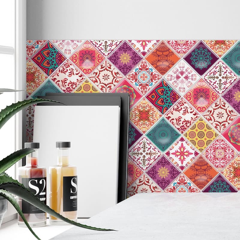 Walplus 3D Sticker Tile Splashbacks Mosaics Peel and Stick Kitchen Backsplash