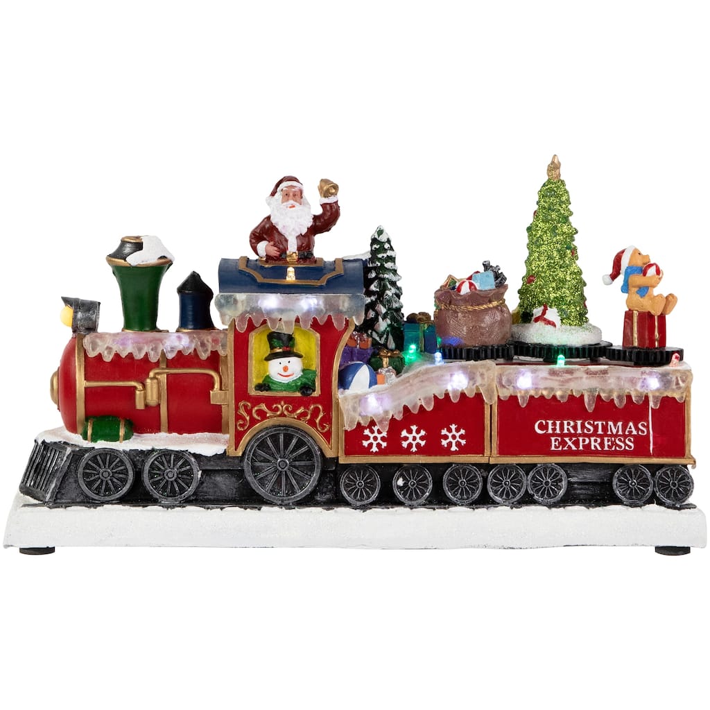 12" LED Animated and Musical Toy Shop Train Christmas Village Display