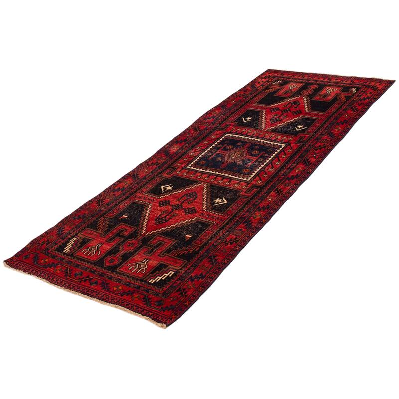 ECARPETGALLERY Hand-knotted Konya Anatolian Navy, Red Wool Rug - 4'3 x 10'8