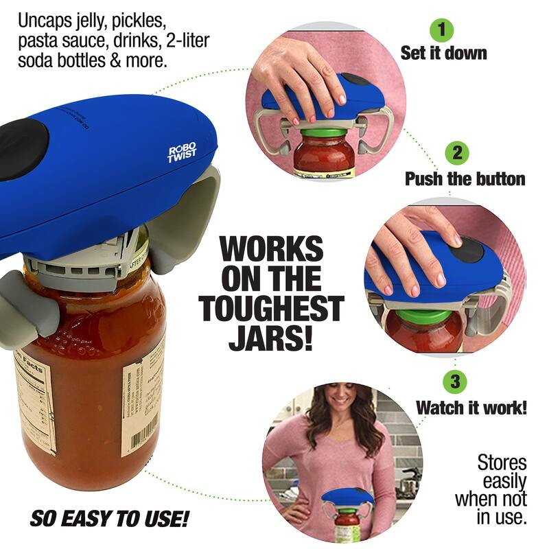 Robo Twist Electric Jar Opener Automatic Hands-Free Kitchen Gadget
