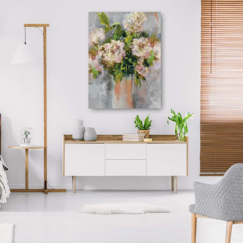 Modern Floral I Coral By Studio Arts Canvas Art Print